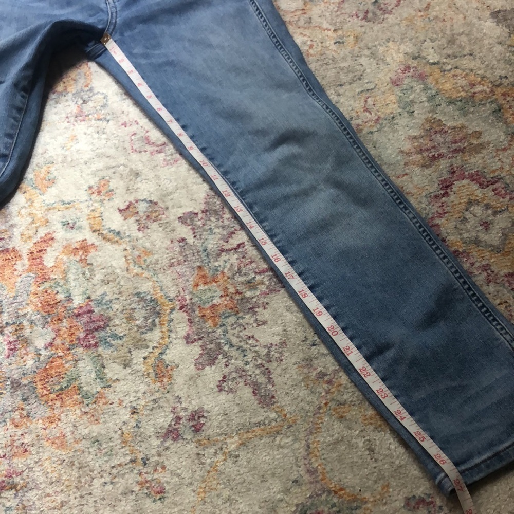 J Crew Vintage Straight High Rise Side Slit Jeans 25 Blue - Picture 12 of 12
